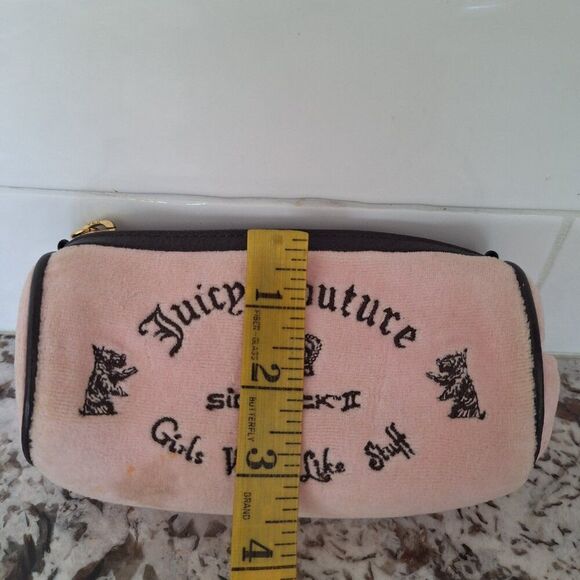 Y2K Juicy Coulture sidekick barrel Bag pink velour‎ vintage mini purse - Picture 9 of 13